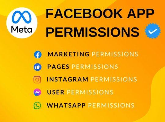 I will get facebook app permissions, graph api